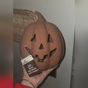 8" Paper Mache Jack-o’-Lantern Pumpkin Decor, Black – Halloween 2025 Walmart